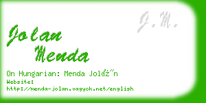 jolan menda business card